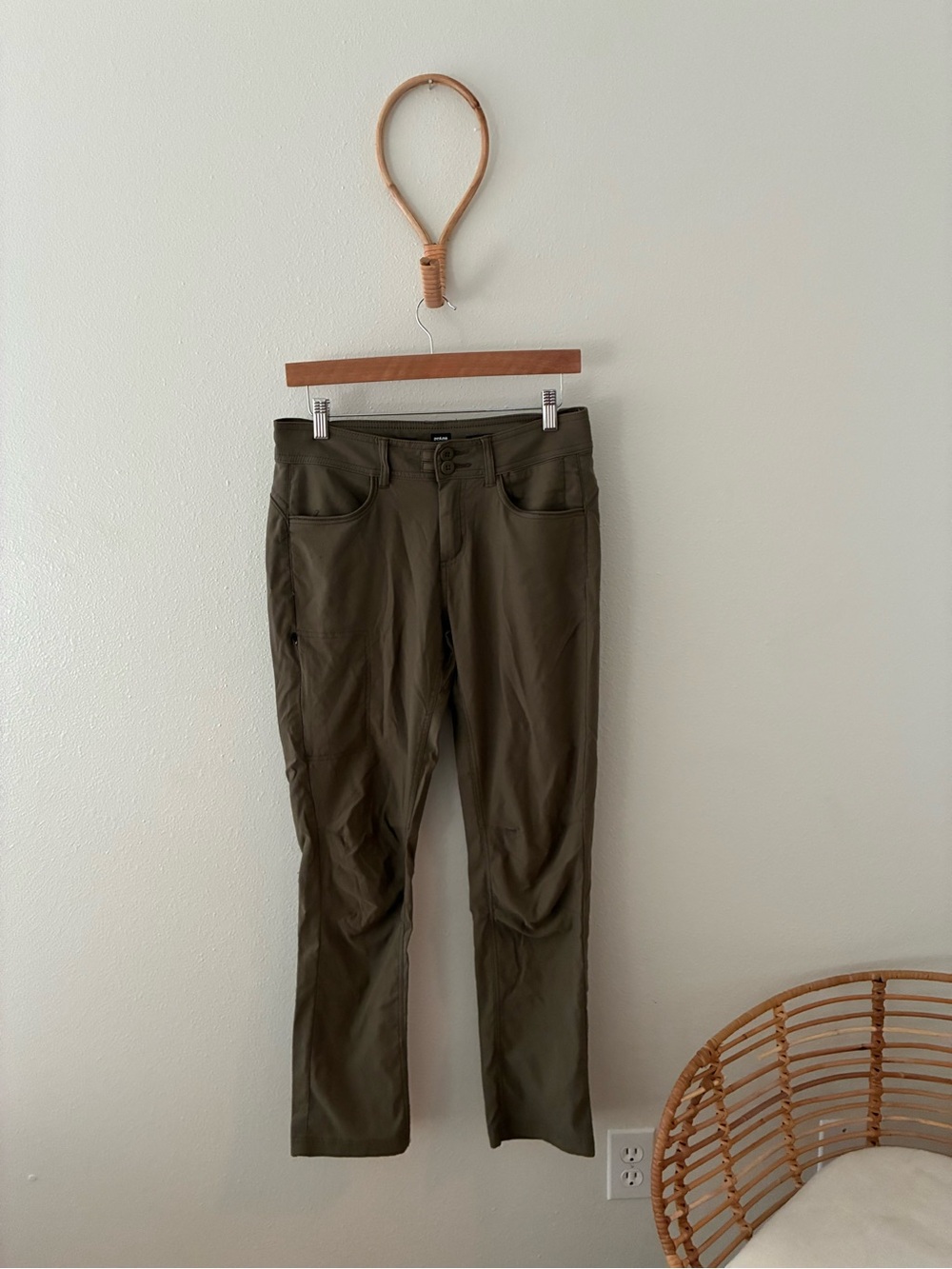 Prana Olive Green Straight-Leg Women's Pants